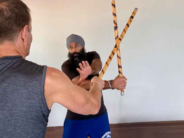 Kali stick deflection drill